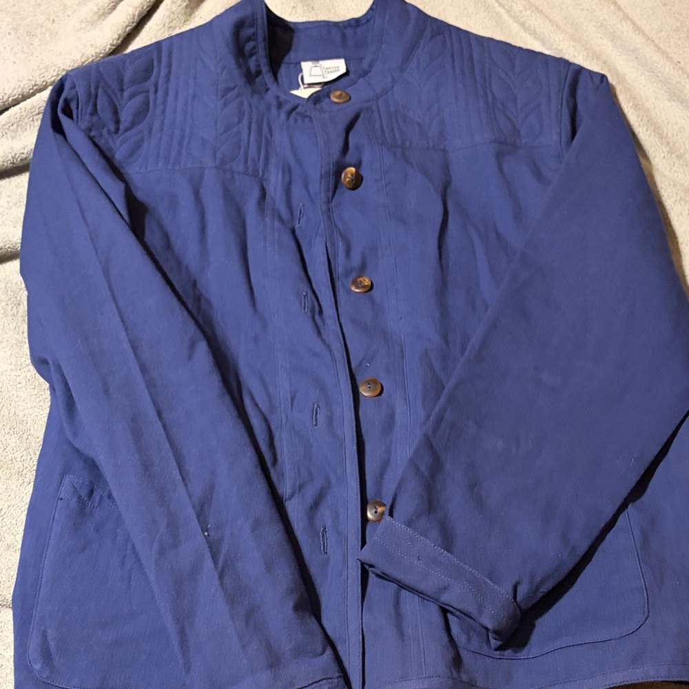 Tibetan Trader Women’s Nehru collar button down jacket NWT XL